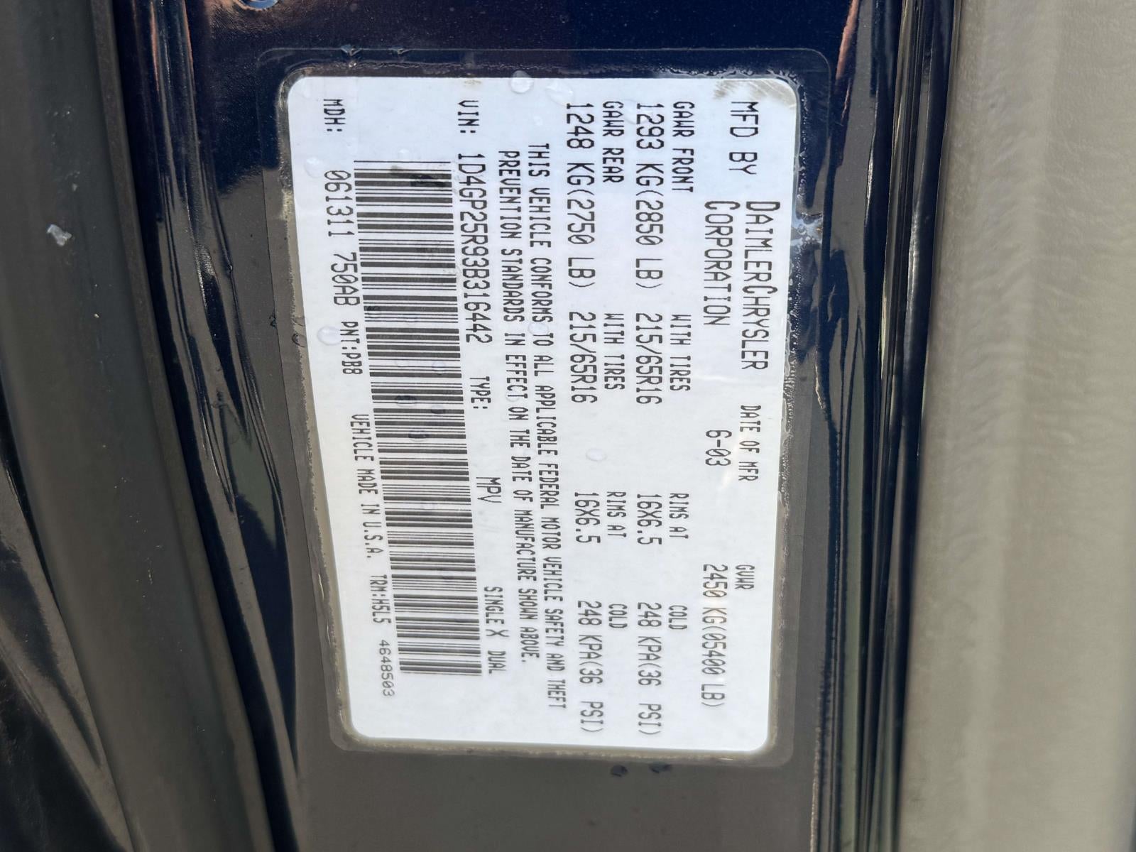 2003 Dodge Caravan SE