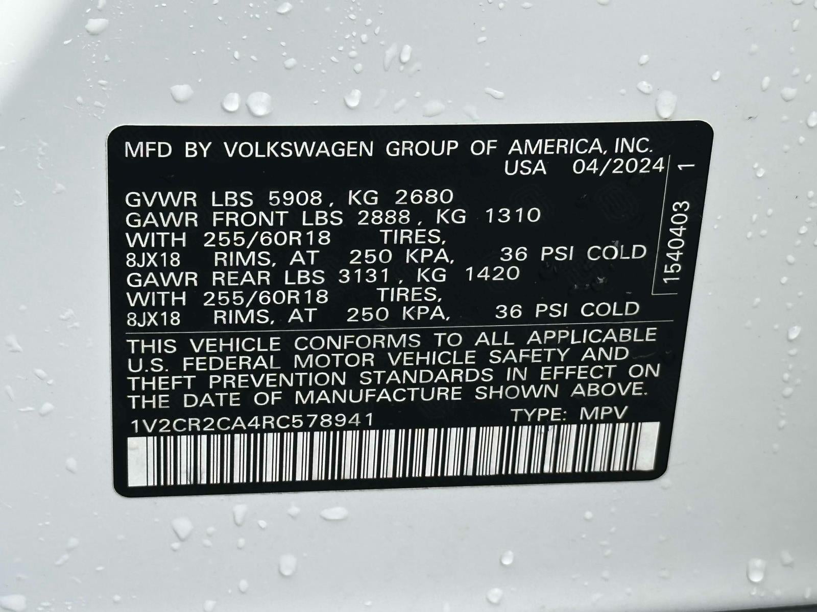 2024 Volkswagen Atlas 2.0T Peak Edition SE w/Technology
