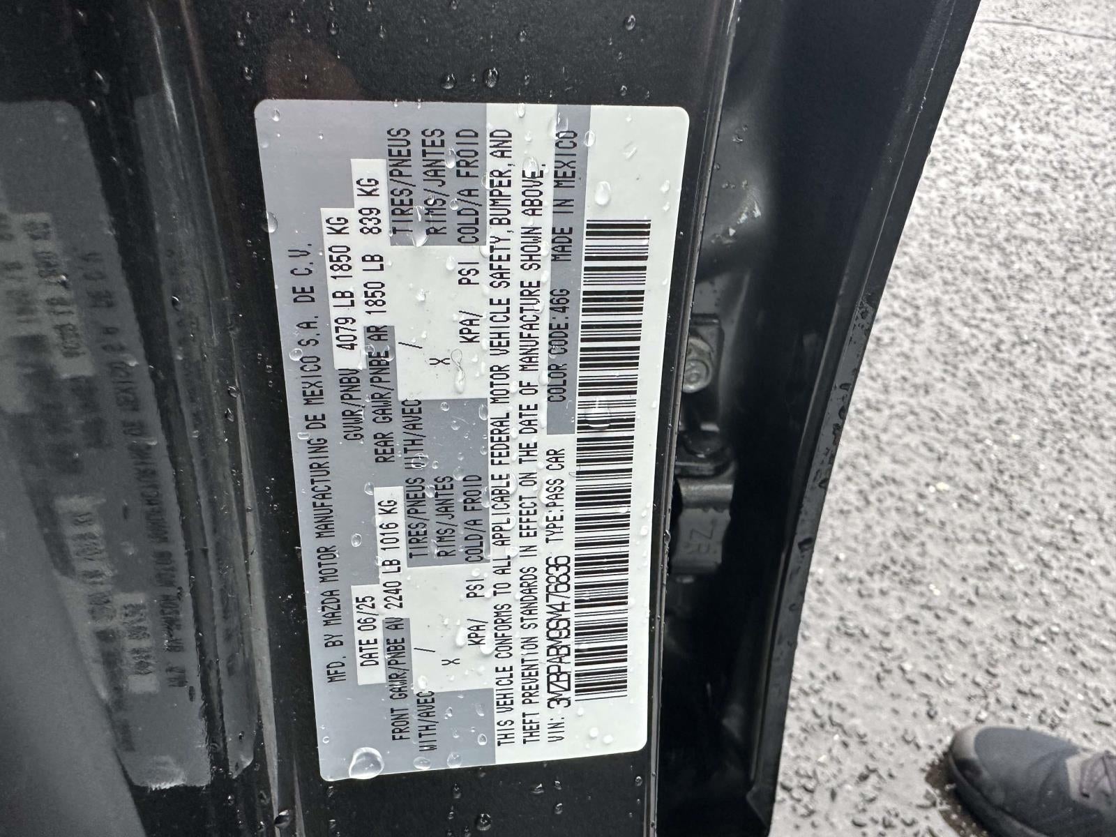 2025 Mazda Mazda3 Sedan 2.5 S Select Sport