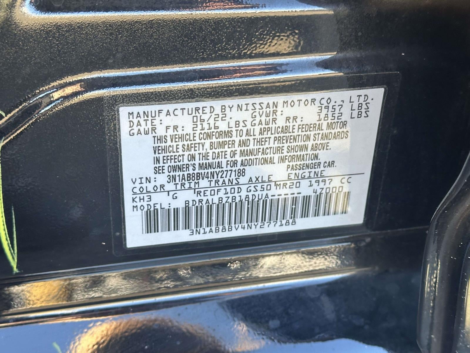 2022 Nissan Sentra S Xtronic CVT