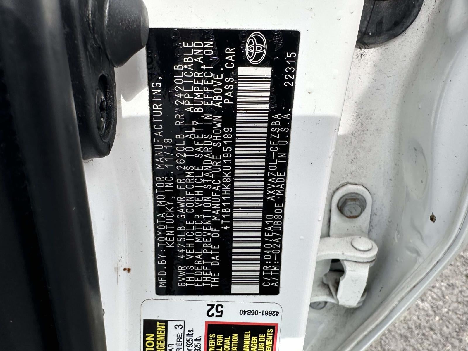 2019 Toyota Camry SE