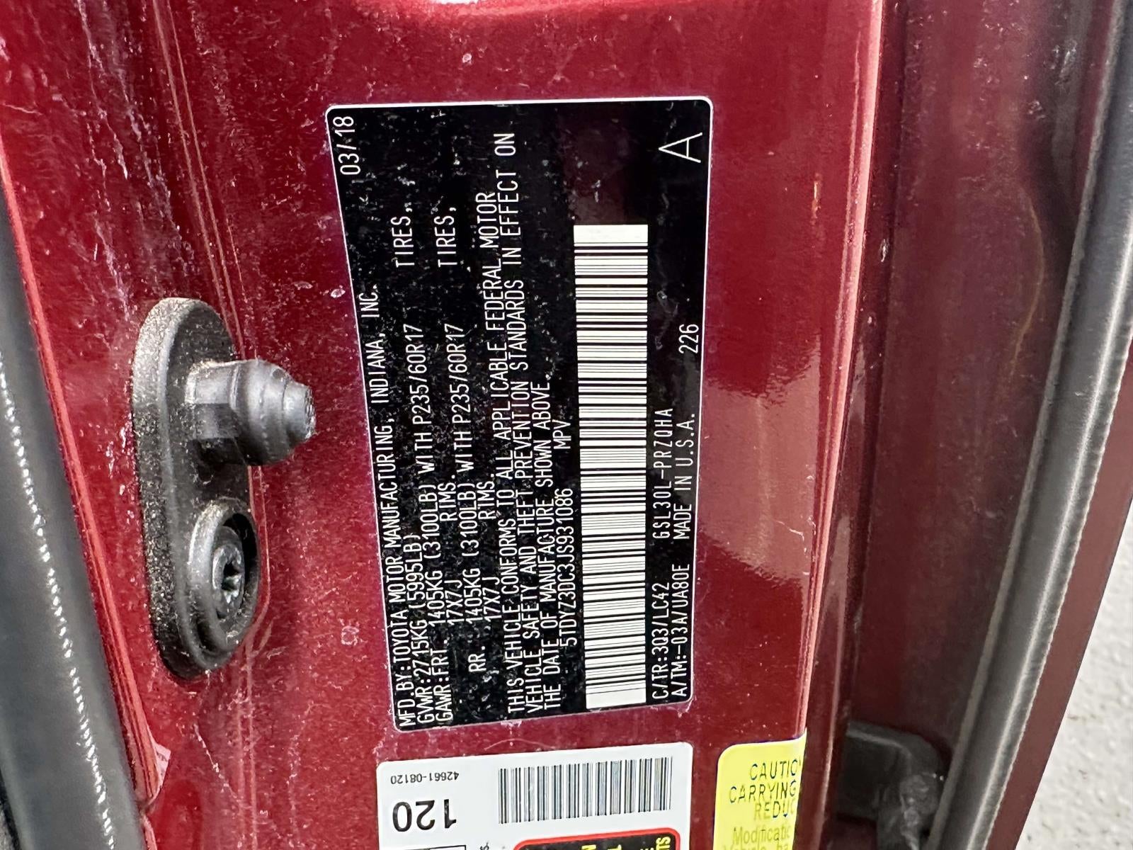 2018 Toyota Sienna XLE 8 Passenger