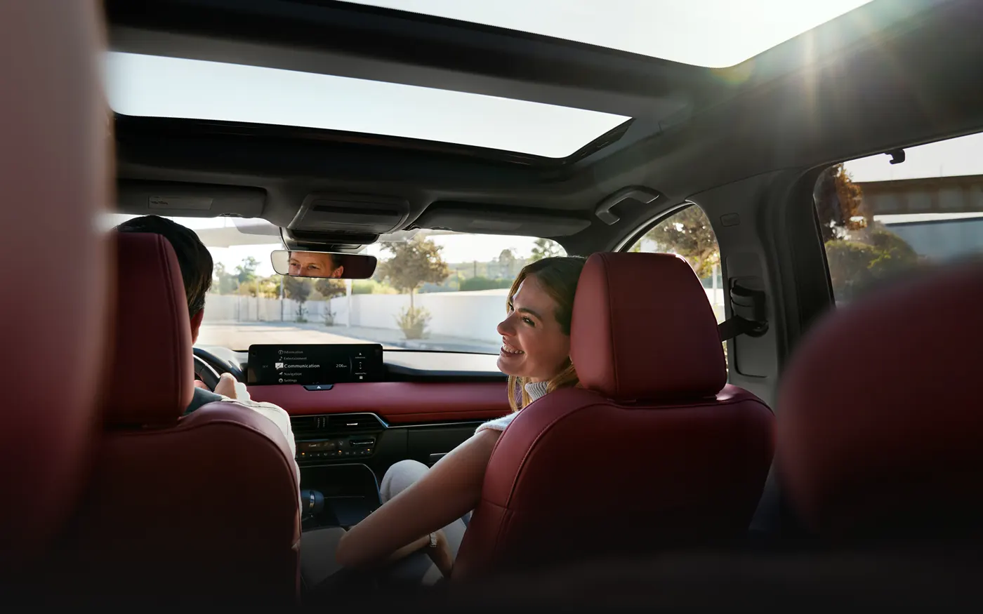 Friends riding in the 2-row 2027 Mazda CX-90 | Empire Mazda of Green Brook in Green Brook Township NJ